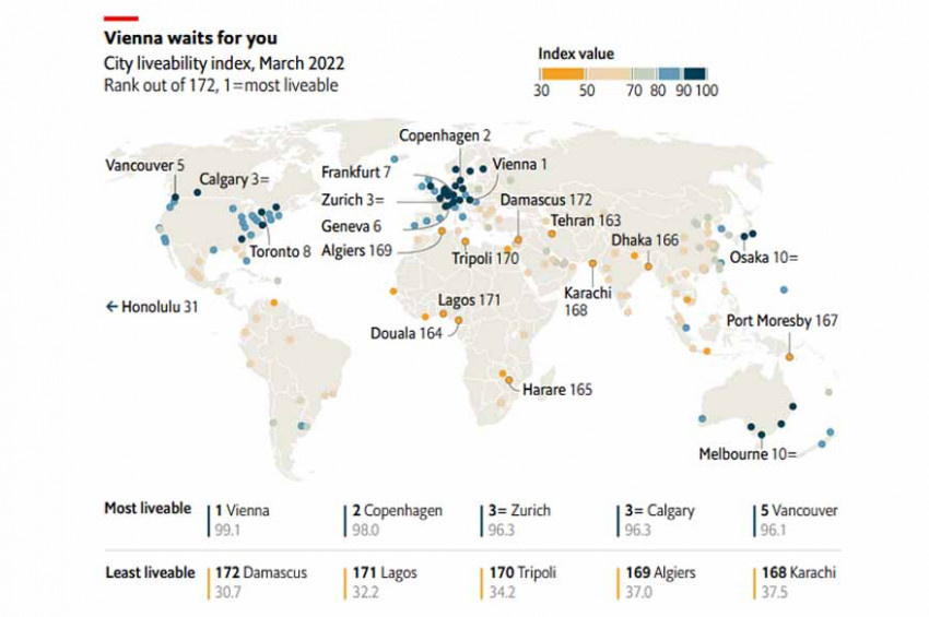 The Economist’e göre Dünyanın Yaşanabilir 10 Kenti