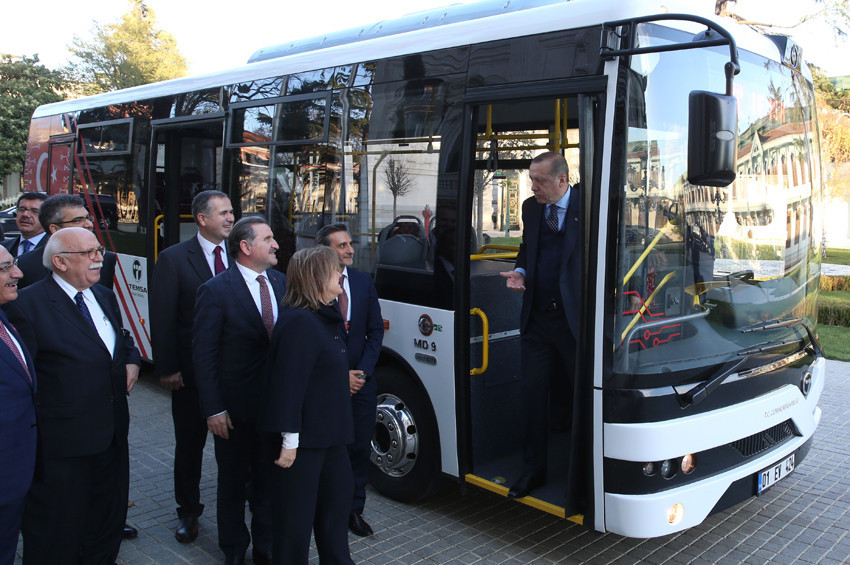 TEMSAnın elektrikli otobüsü MD9 electriCITY, Cumhurbaşkanı Erdoğanı taşıdı