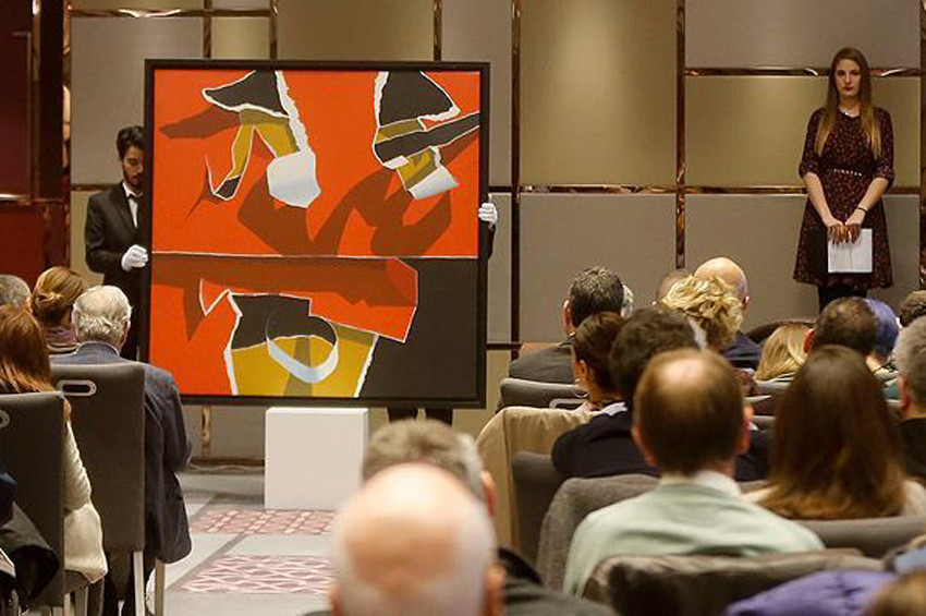 Burhan Doğançayın Siyah ve Kırmızı Kompozisyonu 850 bin liraya satıldı