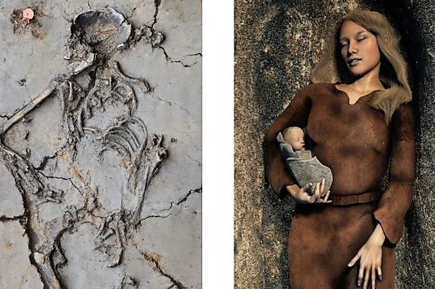 6 bin yıllık anne kolunda bebeğiyle gömülmüş