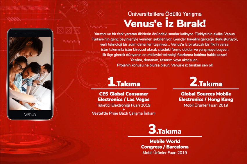 Vestelden ödüllü yarışma: Venuse İz Bırak