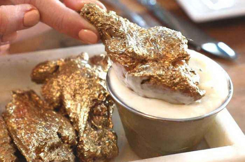 24 ayar altın kaplama tavuk ızgara