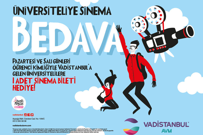Vadistanbul üniversitelilere bedava sinema bileti veriyor