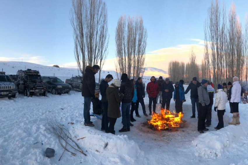 Erzurumda karda kışta Off-Road heyecanı yaşandı