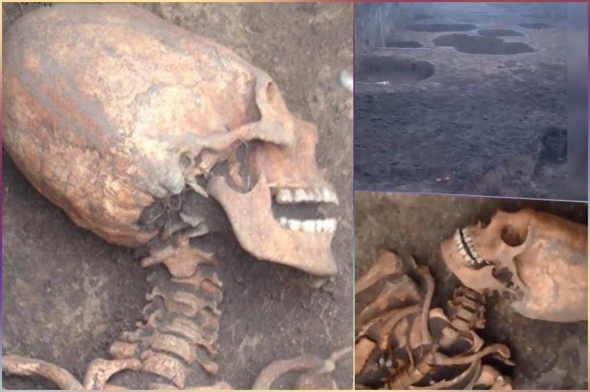 Uzun kafalı ve uzun boyunlu kadın iskeleti bulundu