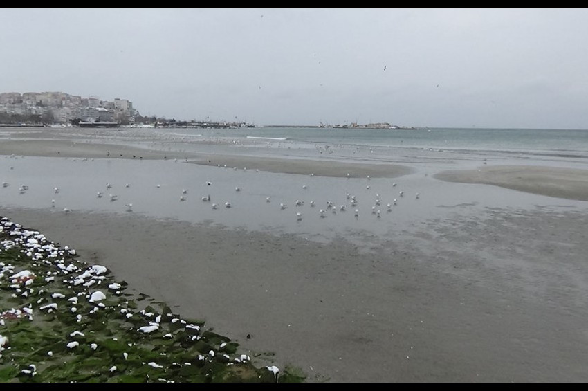 Silivride deniz yaklaşık 150 metre çekildi