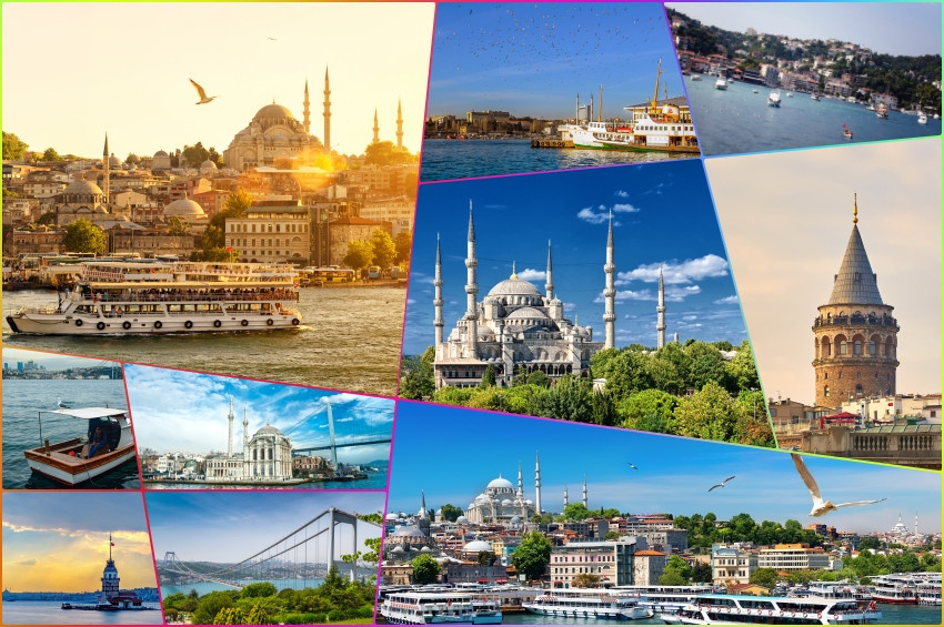 Туры в стамбул в апреле 2024. Стамбул достопримечательности коллаж. Стамбул фотоколлаж. Путешествие в Стамбул коллаж. Путешествия в Турцию коллаж.