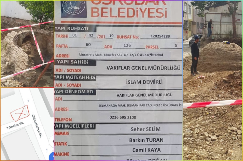 Üsküdarda inşaat kazısında tarihi hamam bulundu