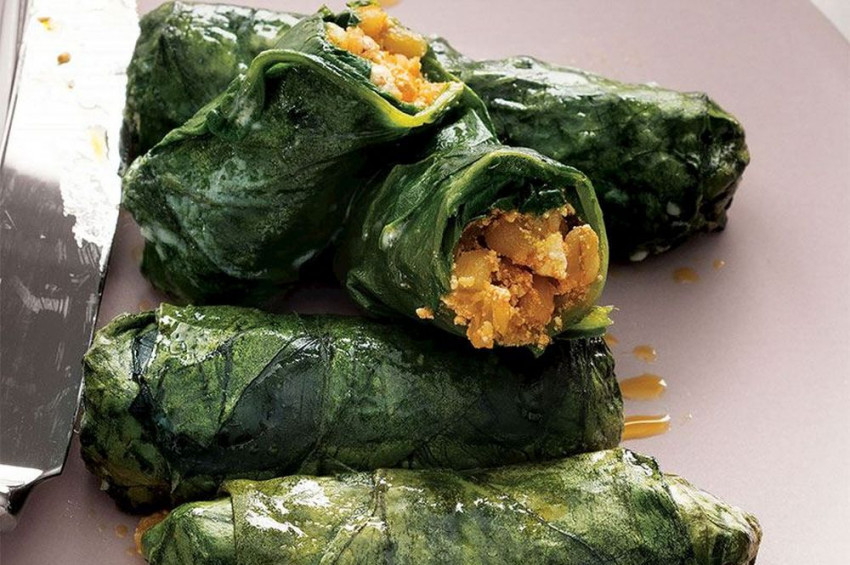 Fırında lor peynirli pazı dolması tarifi