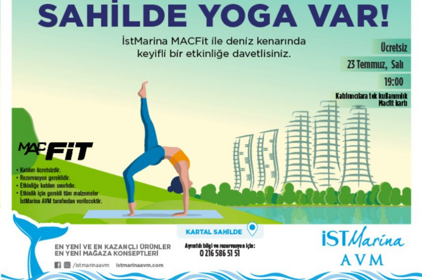 İstMarina sahilinde ücretsiz yoga eğitimi
