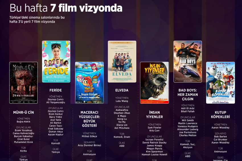 Sinemalarda bu hafta 3ü yerli 7 film var