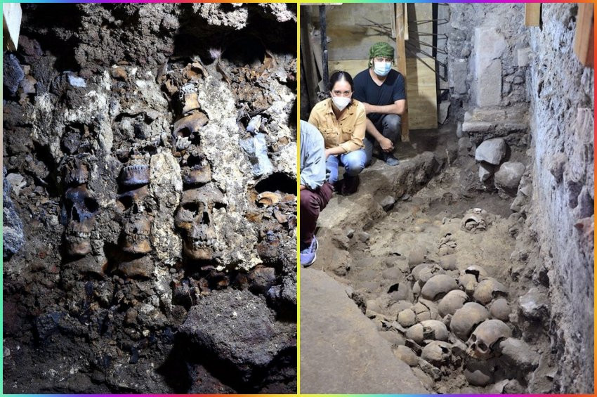 Aztek kafatası kulesinin yeni bölümleri bulundu