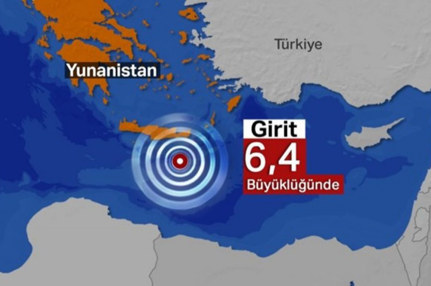 Akdenizde 6.4 büyüklüğünde deprem oldu