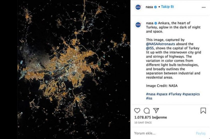 NASAnın Türkiyenin kalbi paylaşımı