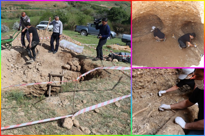 Kahtada göçük 7 iskeletli tarihi oda mezarı ortaya çıkardı