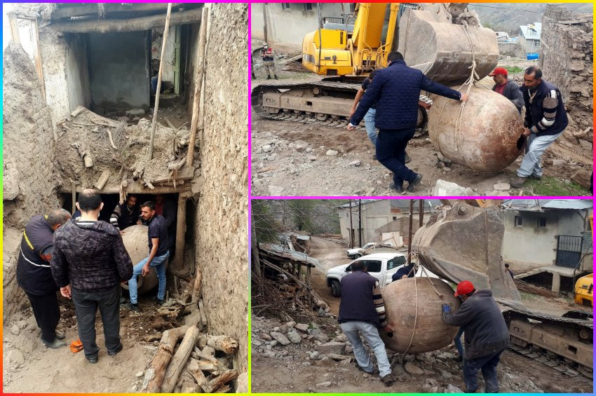 Tarihi takım ambarı duvar yıkılarak çıkarıldı