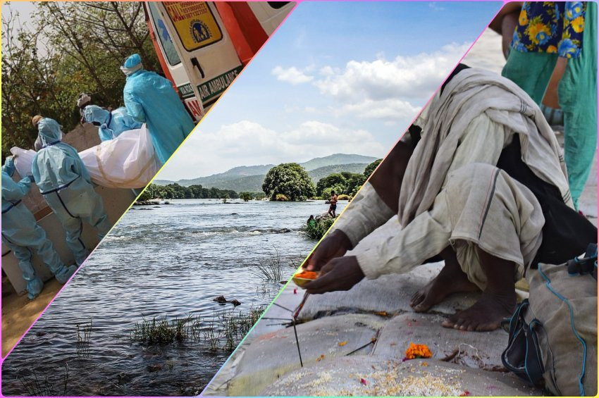 Odun bulamayan Hintliler ölülerini suya gömüyor!