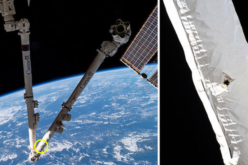 Uluslararası Uzay İstasyonuna çöp çarptı!