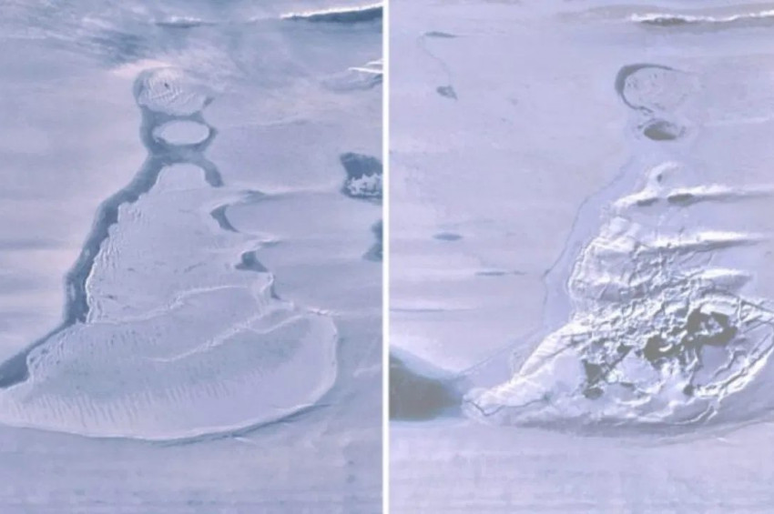 Antarktikadaki çatlak bir gölü yuttu