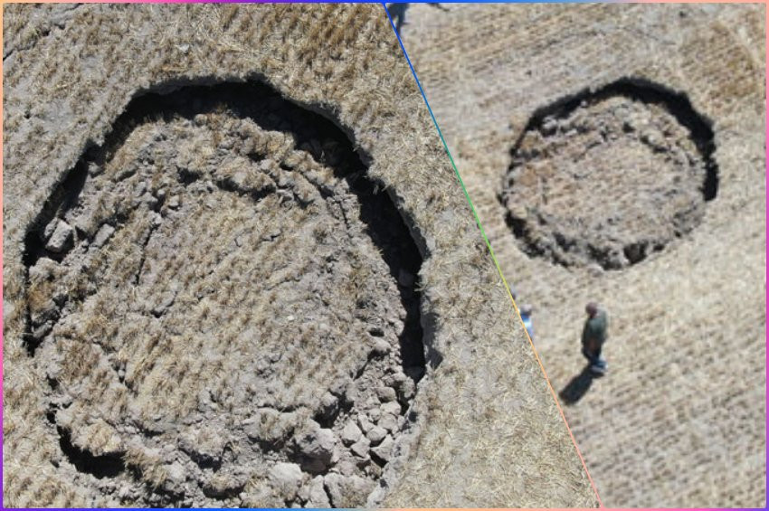 Ankara’da bir tarlada obruk oluştu