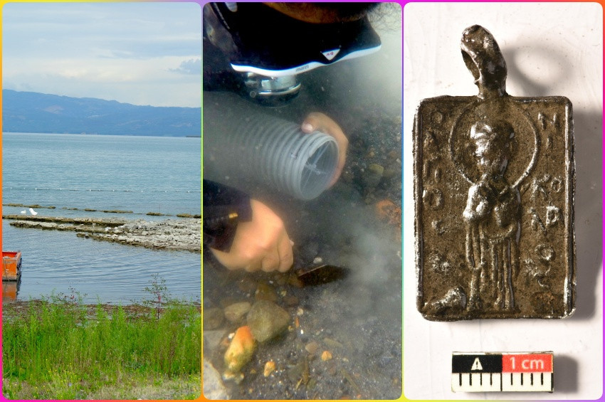 Bursadaki Batık Kilisede Noel Babalı kolye bulundu