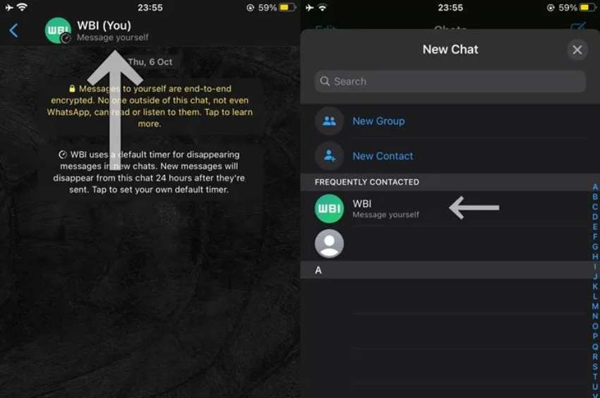 WhatsAppta kendine mesaj atmak isteyenlere müjde
