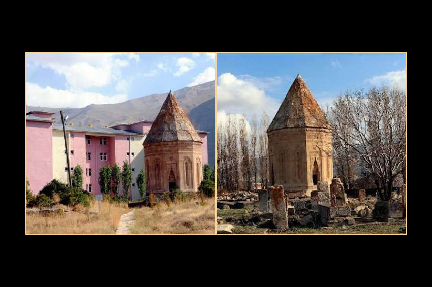 Tarihi Selçuklu Kümbeti çirkin binadan kurtuldu