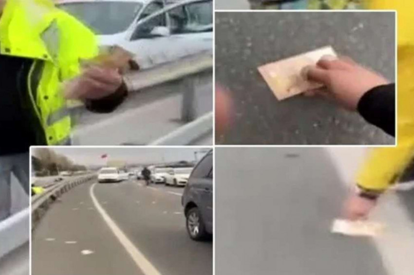 Fatihte yola saçılan dövizler avuç avuç kapışıldı