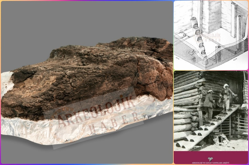 Konyada taş devrinden kalma ahşap merdiven bulundu