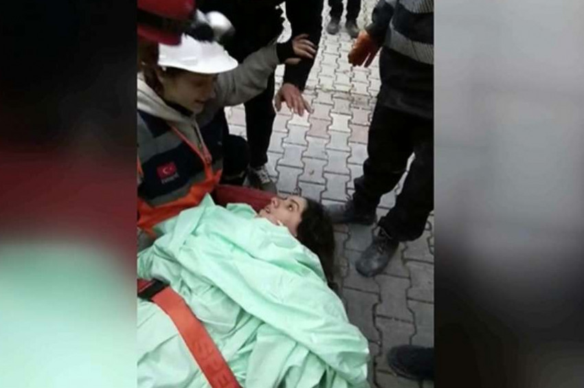 9 aylık hamile kadın 40 saat kaldığı enkazın altından sağ çıkarıldı