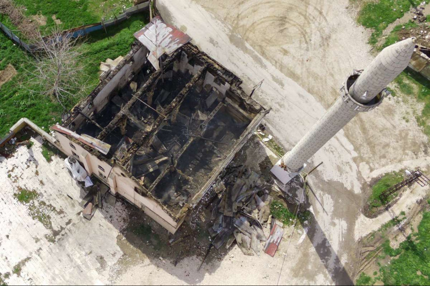 Elazığdaki Aksaray Camisi cayır cayır yandı