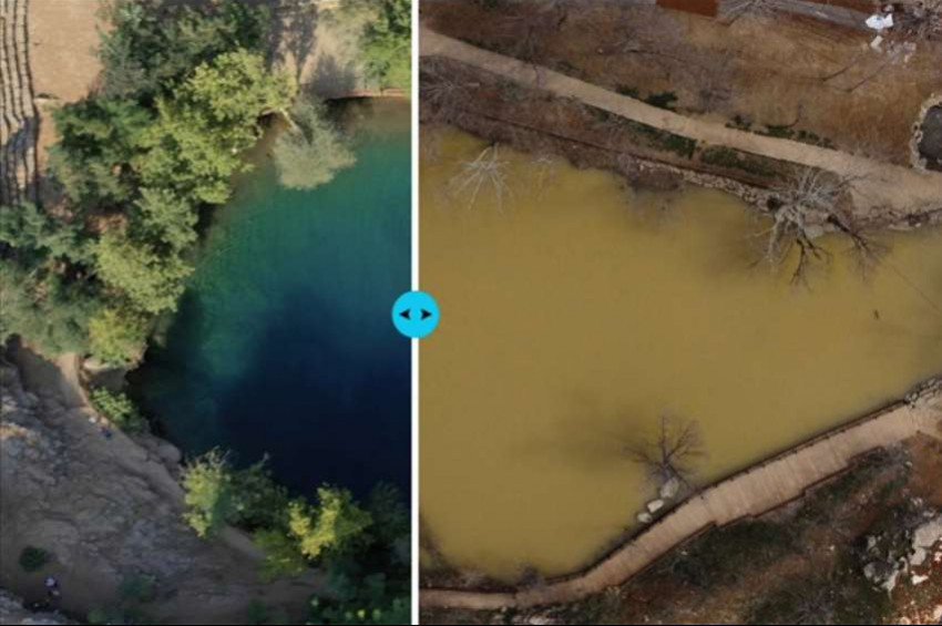 Kahramanmaraşın Yeşilgözü deprem sonrası bozbulanık göl oldu