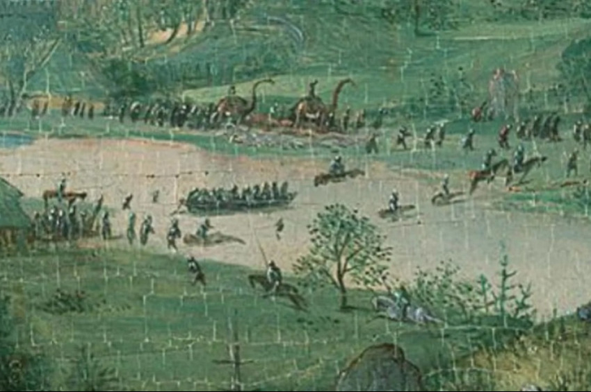 Ortaçağ tablosunda dinozor ne arıyor?