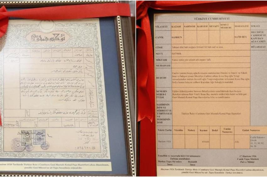 Atatürke ait Gazi Müzesinin tapusu arşiv taranırken bulundu