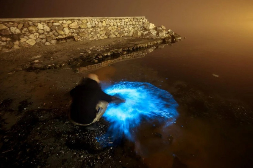 Bursada denizde görenleri hayrete düşüren manzara