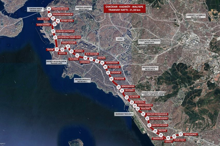 İstanbulda Anadolu Tramvayı hizmete hazırlanıyor
