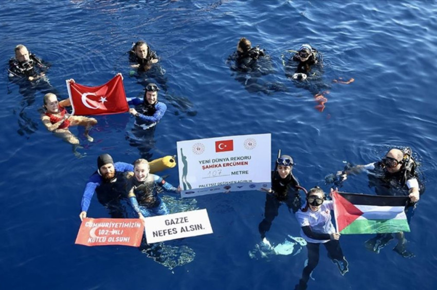 Cumhuriyet Bayramı kutlu olsun, Gazze nefes alsın dedi ve dünya rekoru kırdı