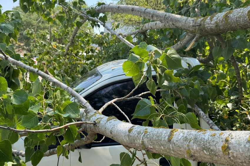 Bartında devrilen araç 4 araca hasar verdi