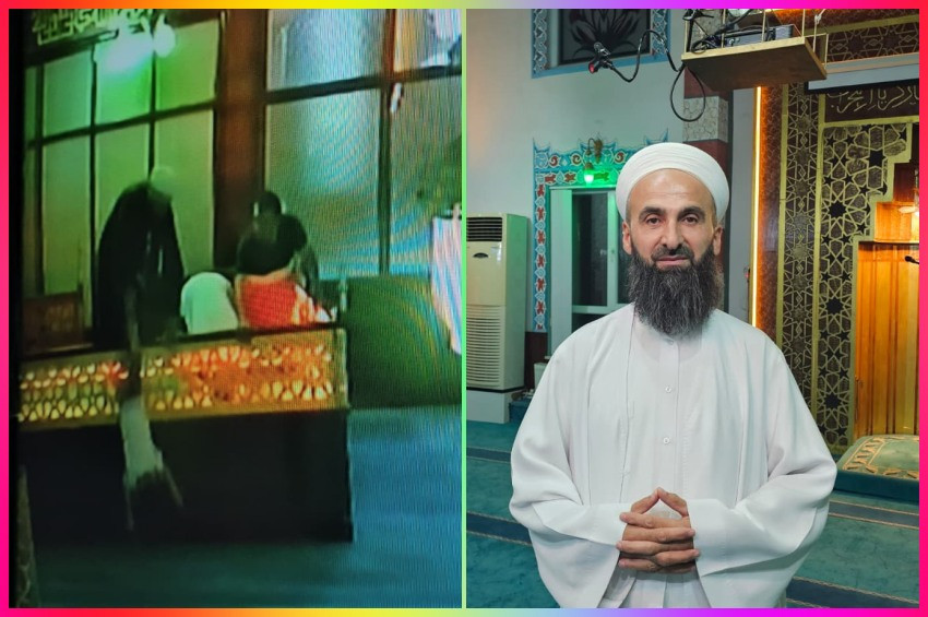 Çorumda cami içinde düşen çocuğu imam havada yakaladı