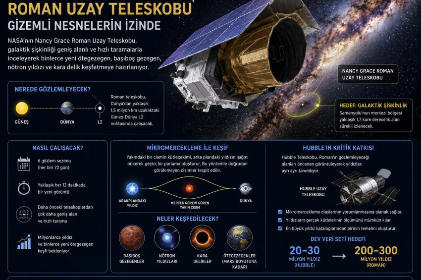 Hubbleın yeni yoldaşı Roman Uzay Teleskobunun hedefi Galaktik Şişkinlik