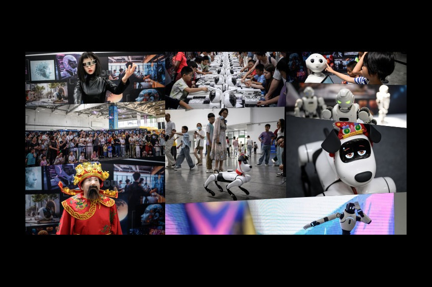 Çin  Yapay Zeka Robot Sergisinden ilginç fotoğraflar